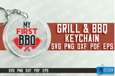 &nbsp;Grill &amp; BBQ SVG Design | Round Keychain Designs | SVG File