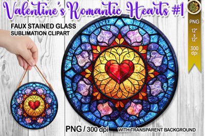 Valentine Heart Faux Stained Glass V.1