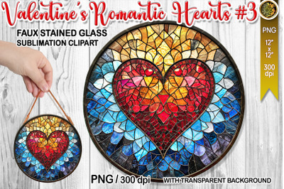 Valentine Heart Faux Stained Glass V.3