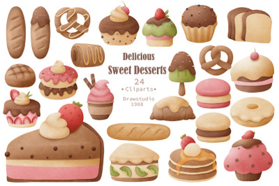 Sweet Desserts Illustration Set