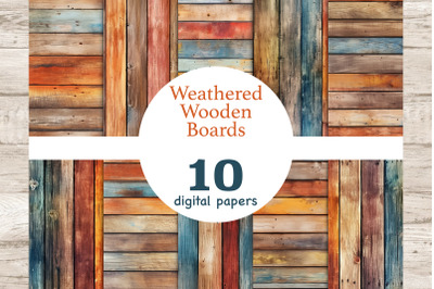 Weathered Wooden Boards Papers | Wood Texture Background