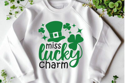 Miss Lucky Charm Svg | Little Miss St Patricks Day Svg