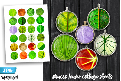 Macro Leaves Digital Collage Sheets