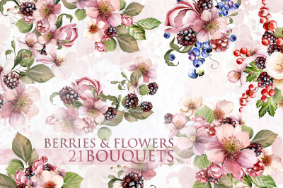 Berries &amp; Flowers 21 BOUQUETS