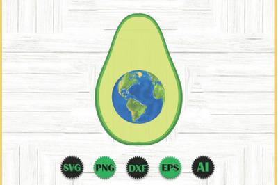 Avocado World SVG, Avocado Earth PNG, Avocado Vector PNG, Food Svg, Av
