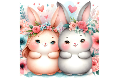 cute couple bunny love