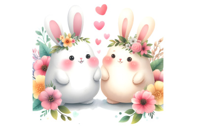 cute couple bunny love