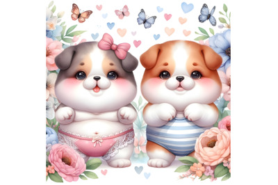 chubby cute couple puppy love