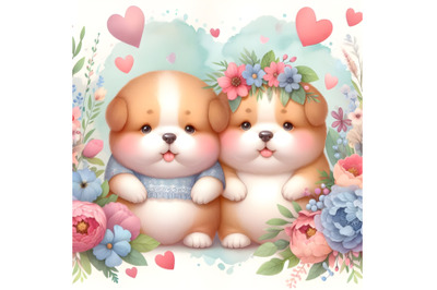 chubby cute couple puppy love