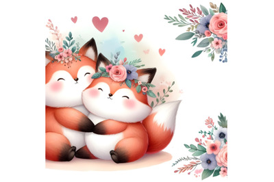 chubby cute couple fox love