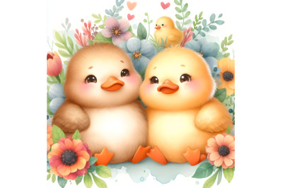 chubby cute couple duck love