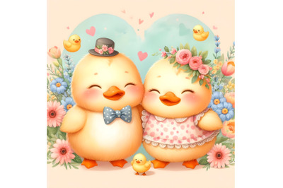 chubby cute couple duck love