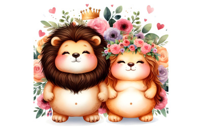 cute couple lion love