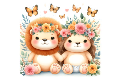 cute couple lion love