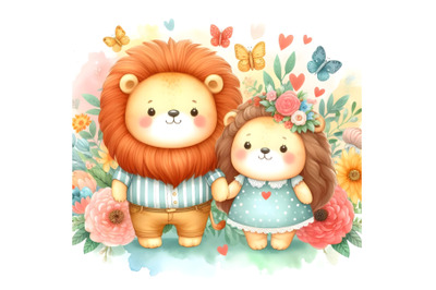 cute couple lion love