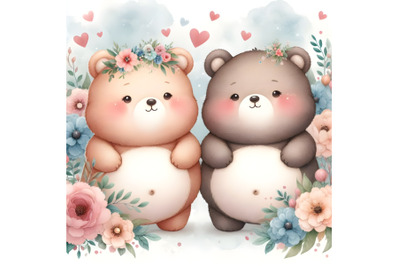 chubby cute couple bear love