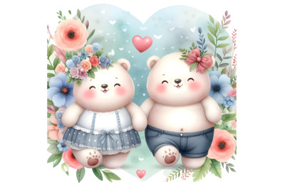 chubby cute couple bear love