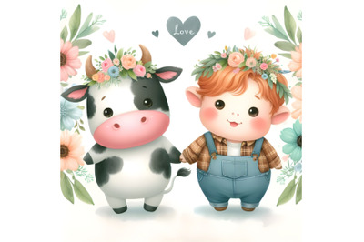 chubby cute couple cow love