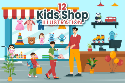 12 Kids Shop Illustration