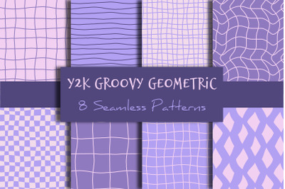 Y2k Groovy Geometric Seamless Patterns