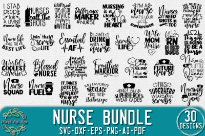 Nurse SVG Bundle 30 designs - SVG DXF EPS PNG AI PDF