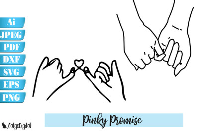Pinky Promise Silhouettes Friendship Clipart