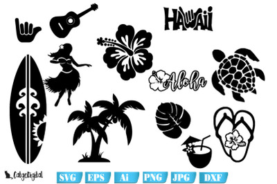 Hawaiian Clipart Aloha Silhouettes Clipart
