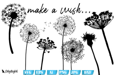 Dandelion Clipart Wild Flower Silhouettes