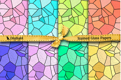 Stained Glass Digital Scrapbooking Papers