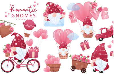 Romantic Gnomes Clipart Set