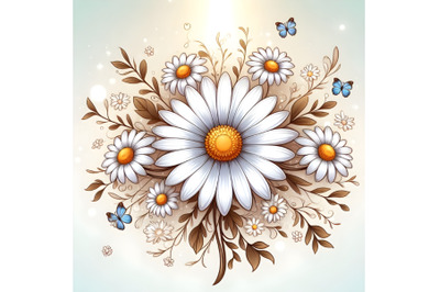 Beautiful White Daisy with Yellow Center