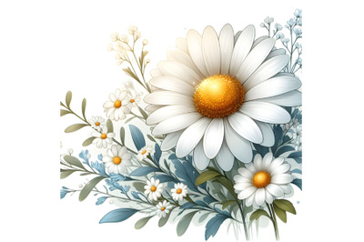 Beautiful White Daisy with Yellow Center