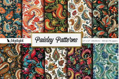 Paisley Pattern Printable Scrapbooking Papers