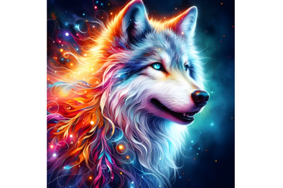 Wolf with Glowing Aura