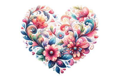 Heart-Shaped Floral Pattern for Valentine&#039;s Day