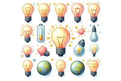 Lightbulb icon set