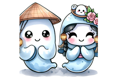Cute adorable Ghost couple