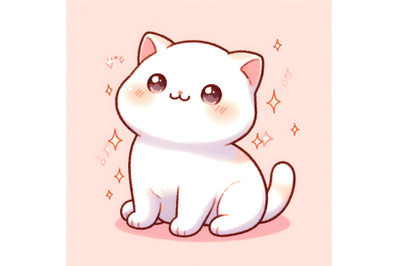 Cute adorable white cat