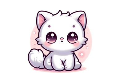 Cute adorable white cat