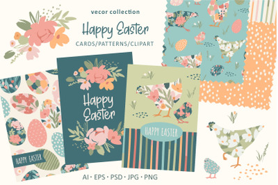 Happy Easter! Cute vector collection