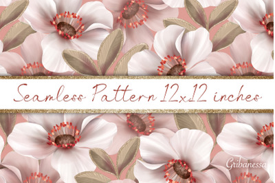 White flowers | Seamless pattern
