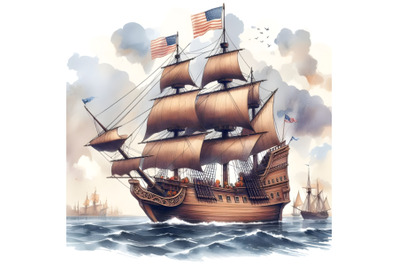 Illustration of Pilgrim ship