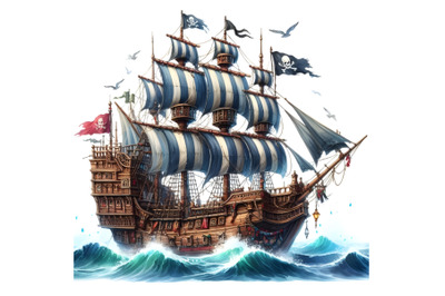 Pirate ship illustration