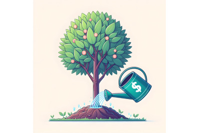 Money tree watering