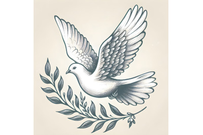 Flying white dove