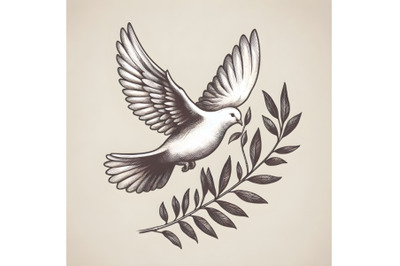 Flying white dove