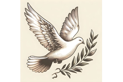 Flying white dove