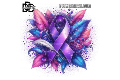 purple awareness ribbon, purple ribbon clipart, cancer awareness, png