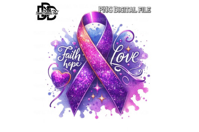 purple awareness ribbon, purple ribbon clipart, cancer awareness, png