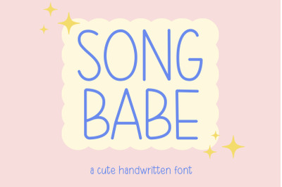 Song Babe, Handwritten Font, Cute Typeface, Simple Lettering, Journal